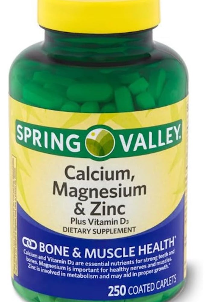 Spring Valley - Calcium Magnesium and Zinc, Plus Vitamin D3, 250 Coated Caplets - Image 1